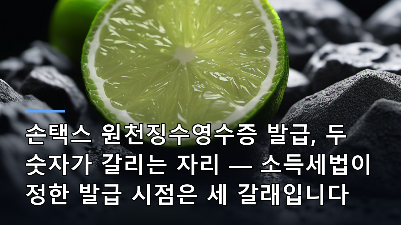 손택스 원천징수영수증 발급, 두 숫자가 갈리는 자리 — 소득세법이 정한 발급 시점은 세 갈래입니다