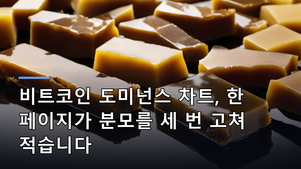 비트코인 도미넌스 차트, 한 페이지가 분모를 세 번 고쳐 적습니다