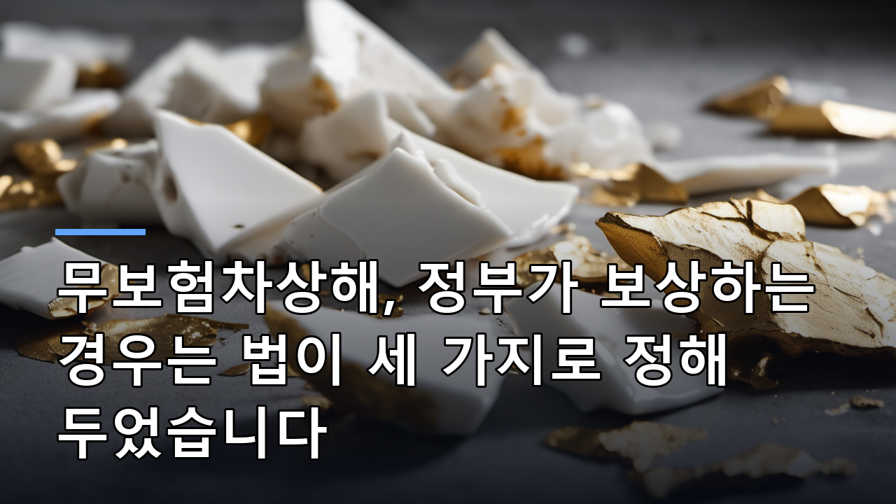 무보험차상해, 정부가 보상하는 경우는 법이 세 가지로 정해 두었습니다