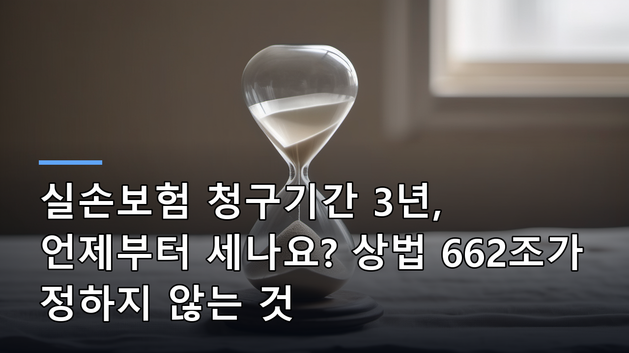 실손보험 청구기간 3년, 언제부터 세나요? 상법 662조가 정하지 않는 것
