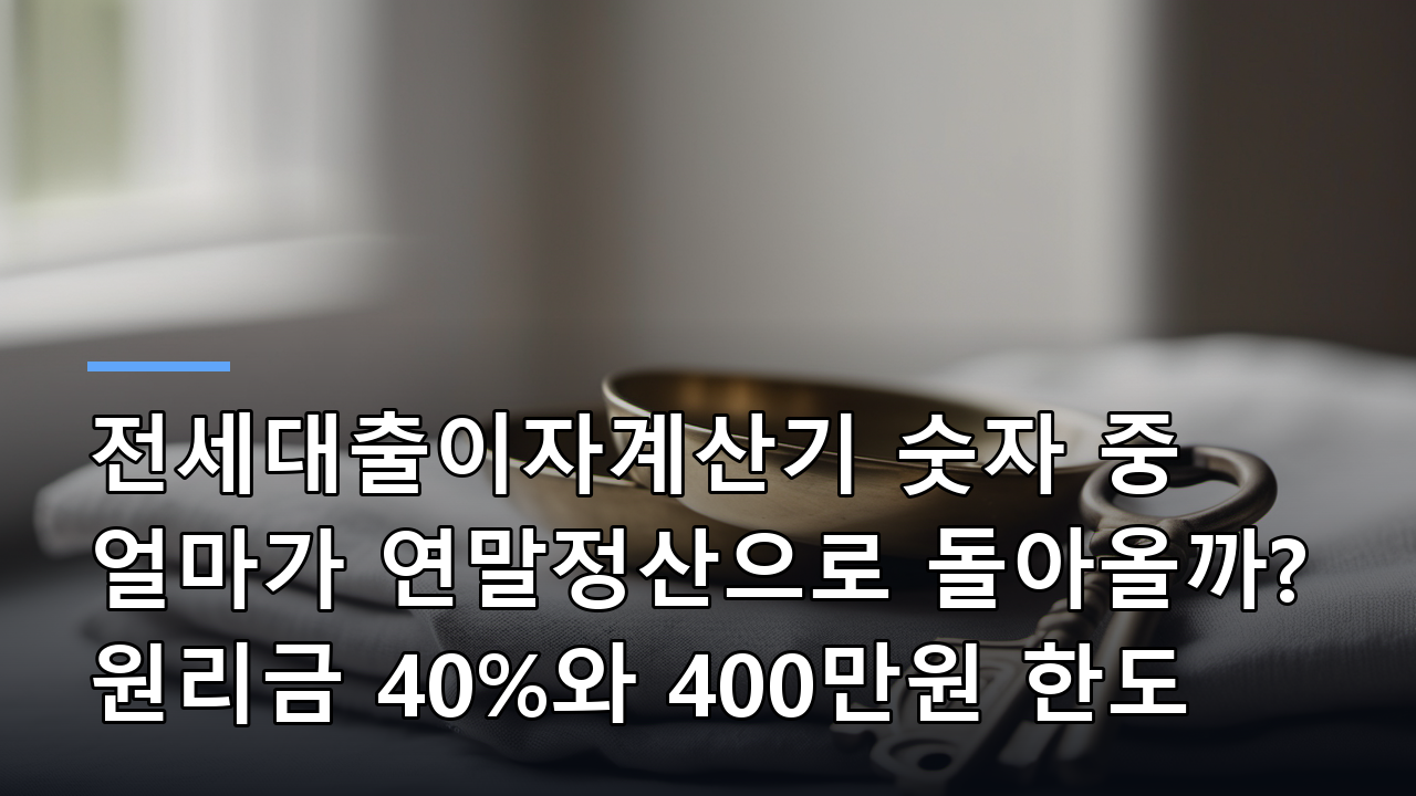 전세대출이자계산기 숫자 중 얼마가 연말정산으로 돌아올까? 원리금 40%와 400만원 한도