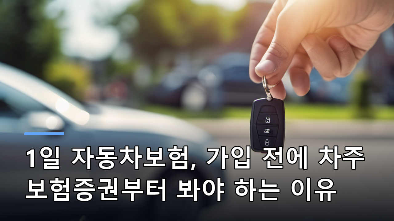 1일 자동차보험, 가입 전에 차주 보험증권부터 봐야 하는 이유