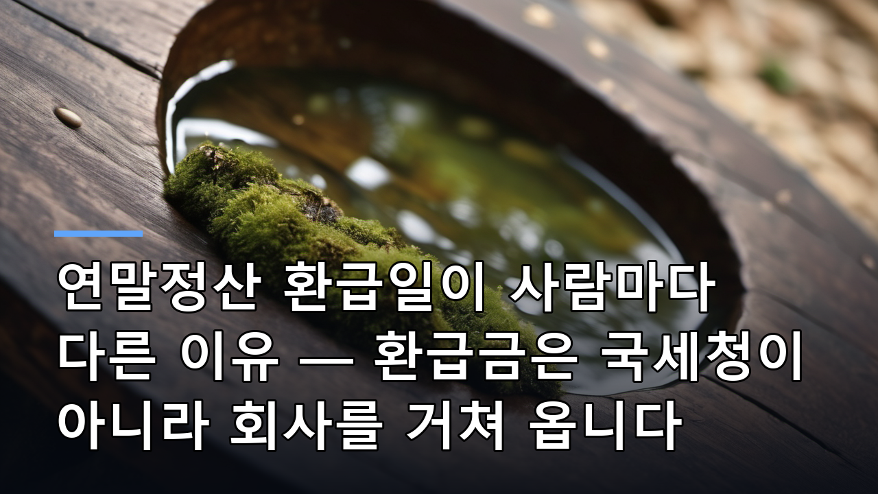 연말정산 환급일이 사람마다 다른 이유 — 환급금은 국세청이 아니라 회사를 거쳐 옵니다