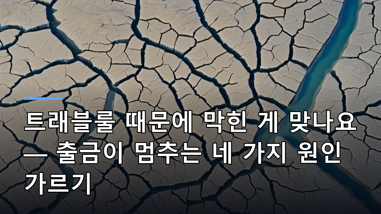 트래블룰 때문에 막힌 게 맞나요 — 출금이 멈추는 네 가지 원인 가르기