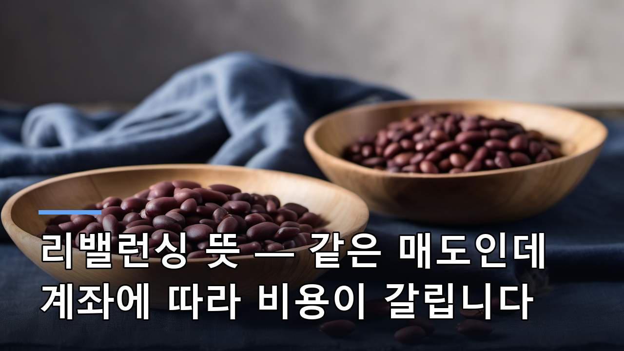 리밸런싱 뜻 — 같은 매도인데 계좌에 따라 비용이 갈립니다