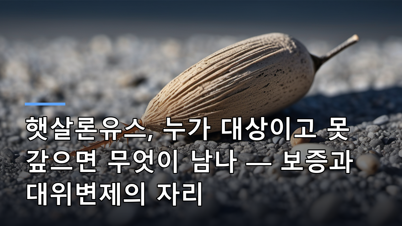 햇살론유스, 누가 대상이고 못 갚으면 무엇이 남나 — 보증과 대위변제의 자리