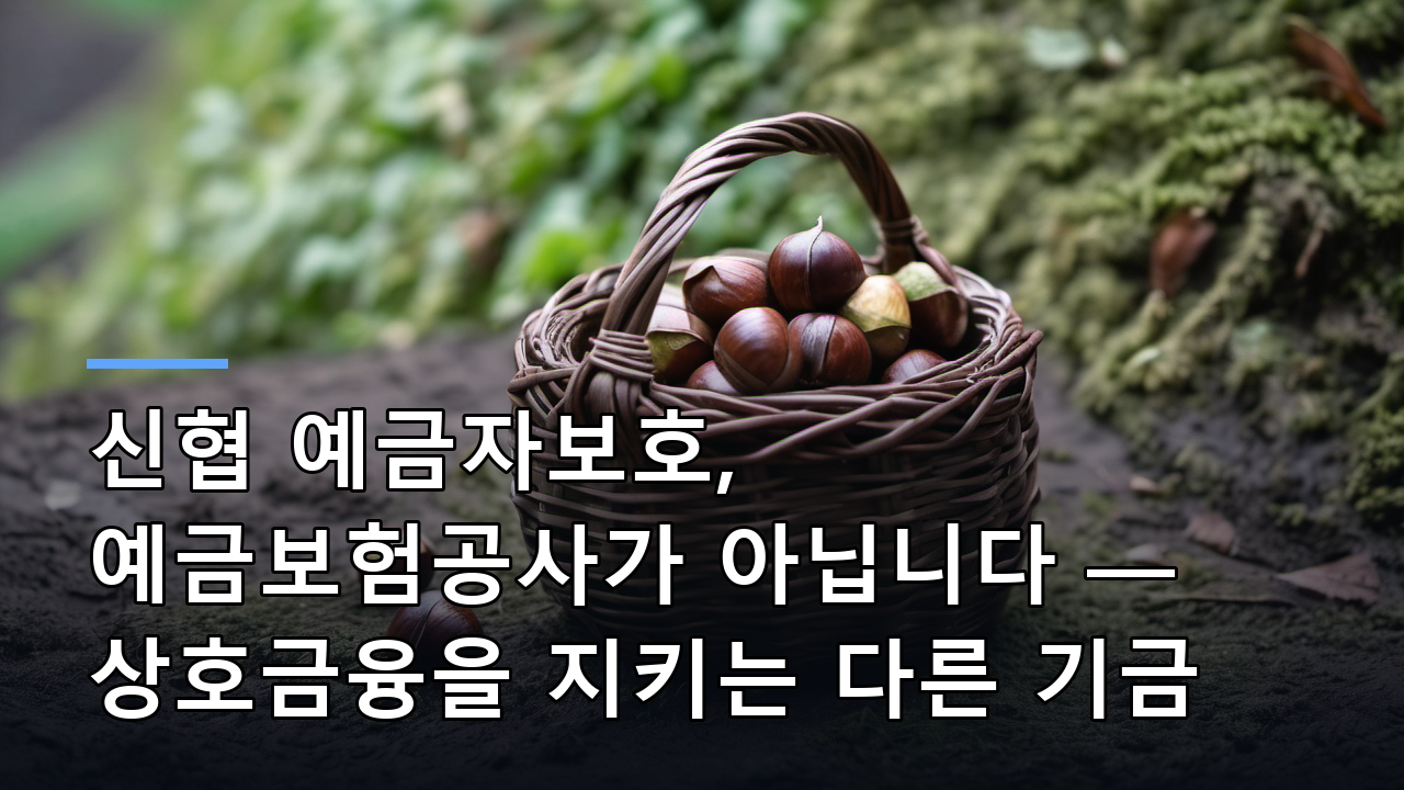 신협 예금자보호, 예금보험공사가 아닙니다 — 상호금융을 지키는 다른 기금