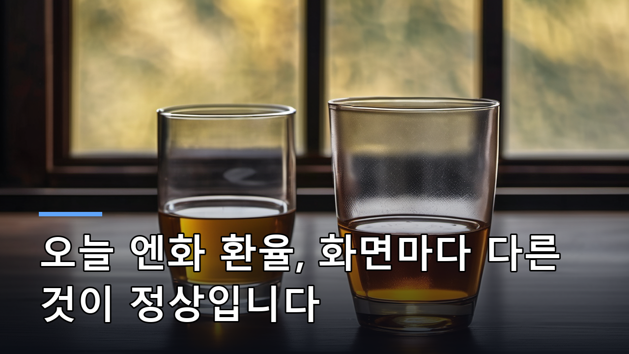오늘 엔화 환율, 화면마다 다른 것이 정상입니다