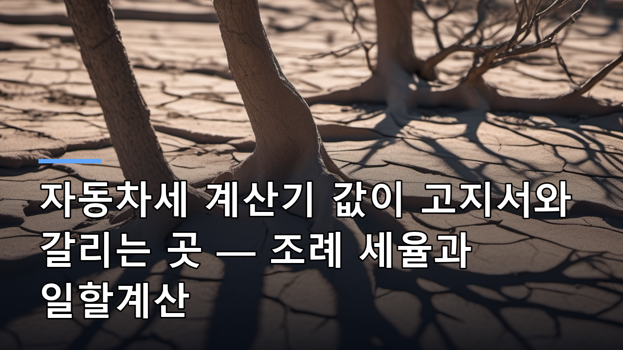 자동차세 계산기 값이 고지서와 갈리는 곳 — 조례 세율과 일할계산